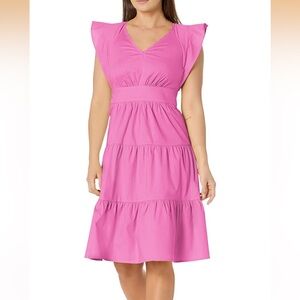 London Times Pink Tiered Dress